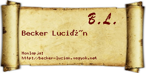 Becker Lucián névjegykártya